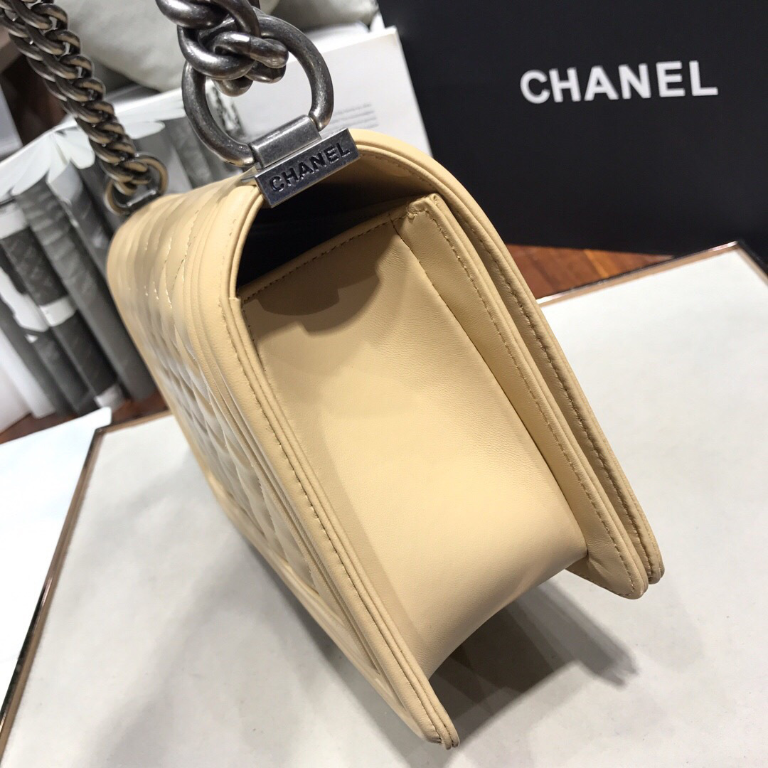 Ch**el Leboy lambskin Bag in Apricot With Silver Hardware 67086