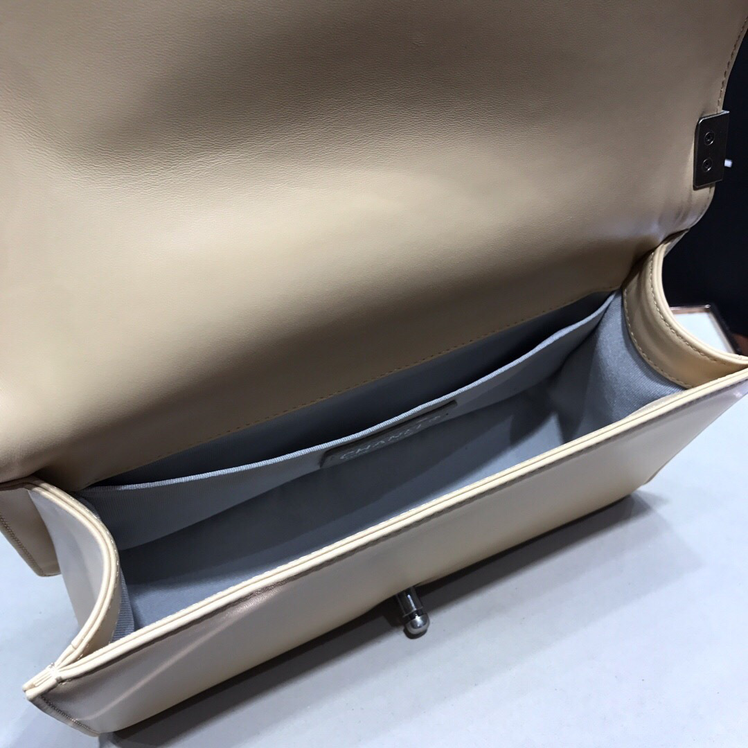 Ch**el Leboy lambskin Bag in Apricot With Silver Hardware 67086