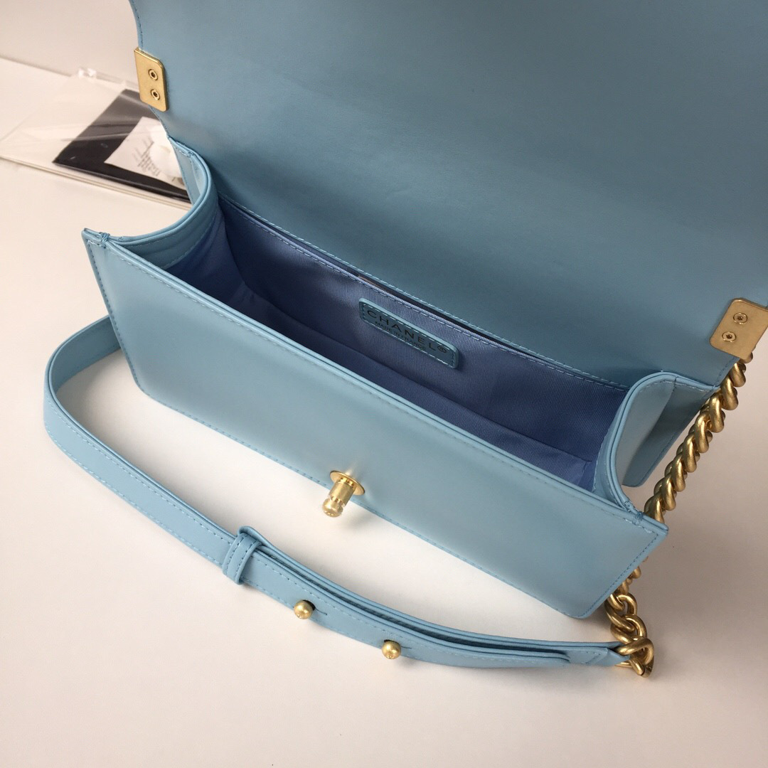 Ch**el Leboy lambskin Bag in Blue With Gold Hardware 67086