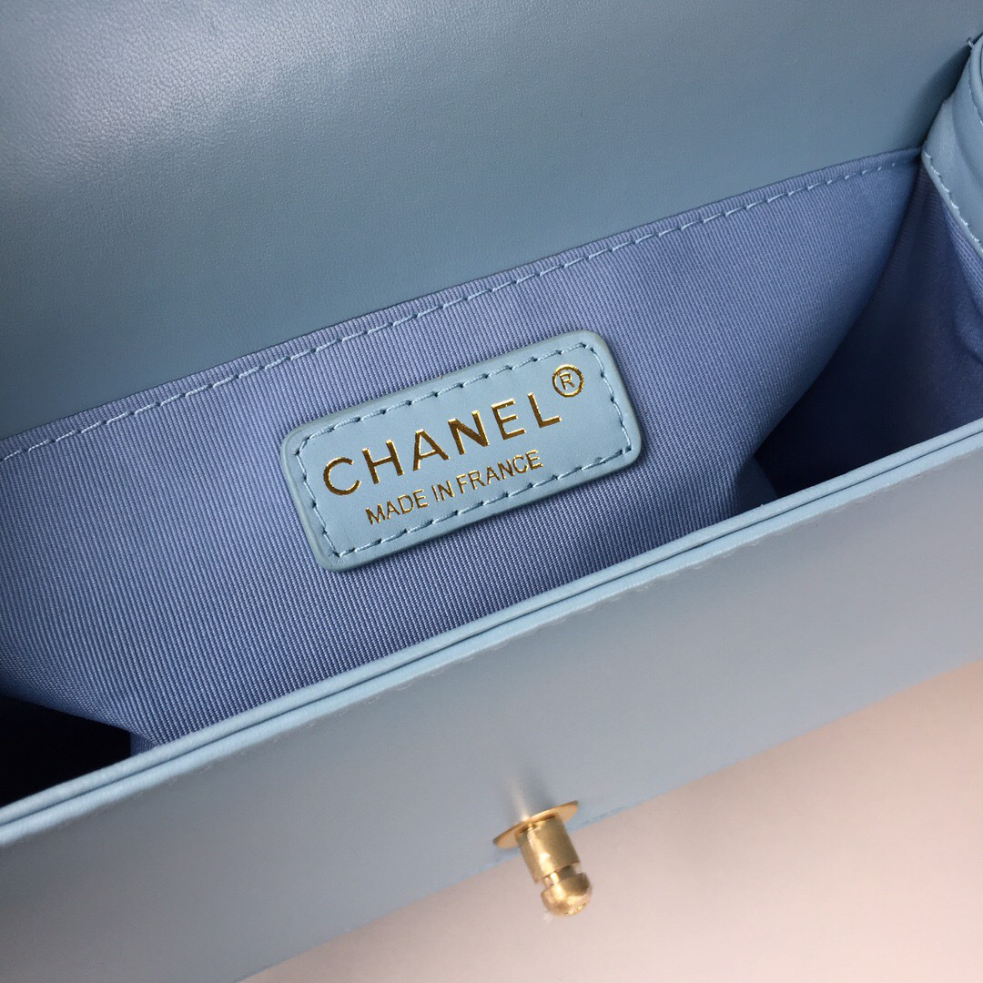 Ch**el Leboy lambskin Bag in Blue With Gold Hardware 67086