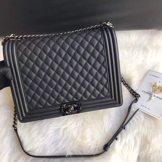 Ch**el leboy calfskin bag in black 30cm