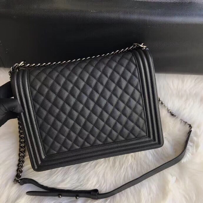 Ch**el leboy calfskin bag in black 30cm