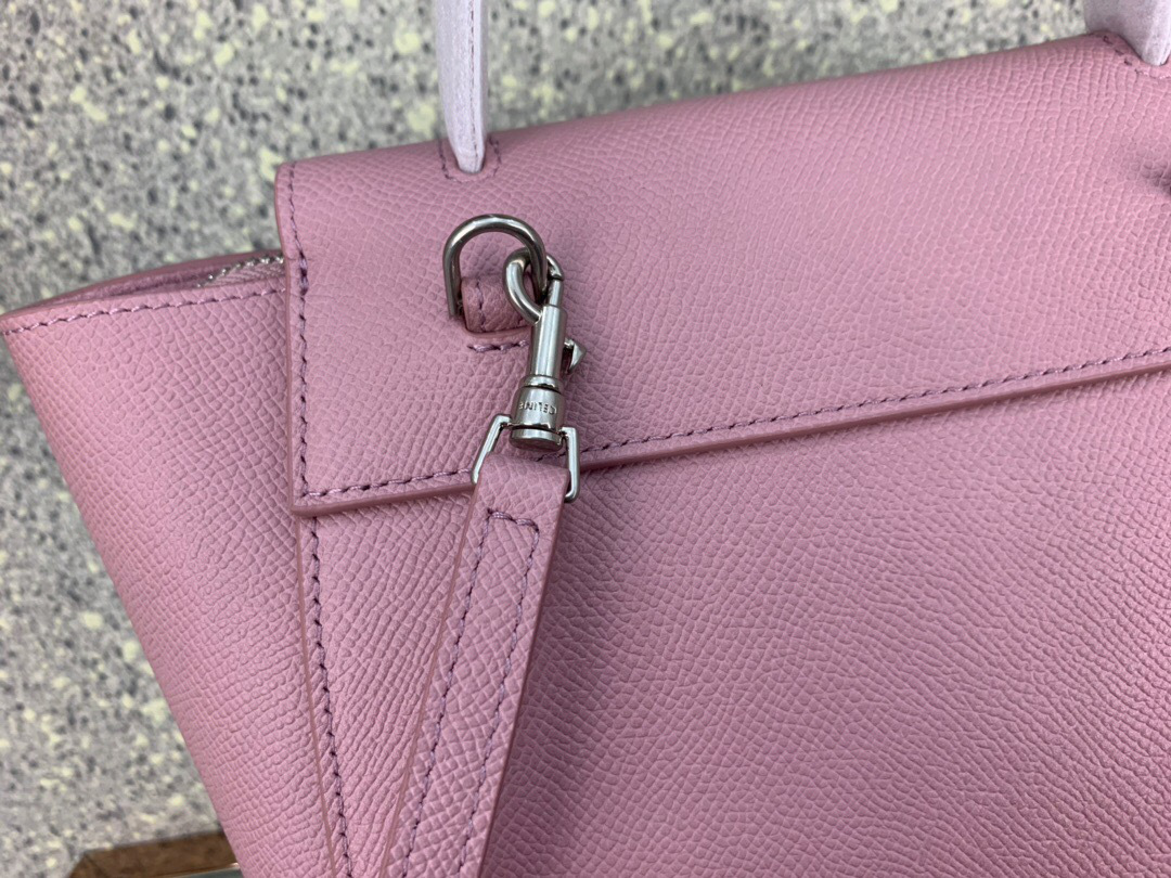 Ce1i*e Micro Belt Bag In Grained Calfskin with Pink 20cm 175519