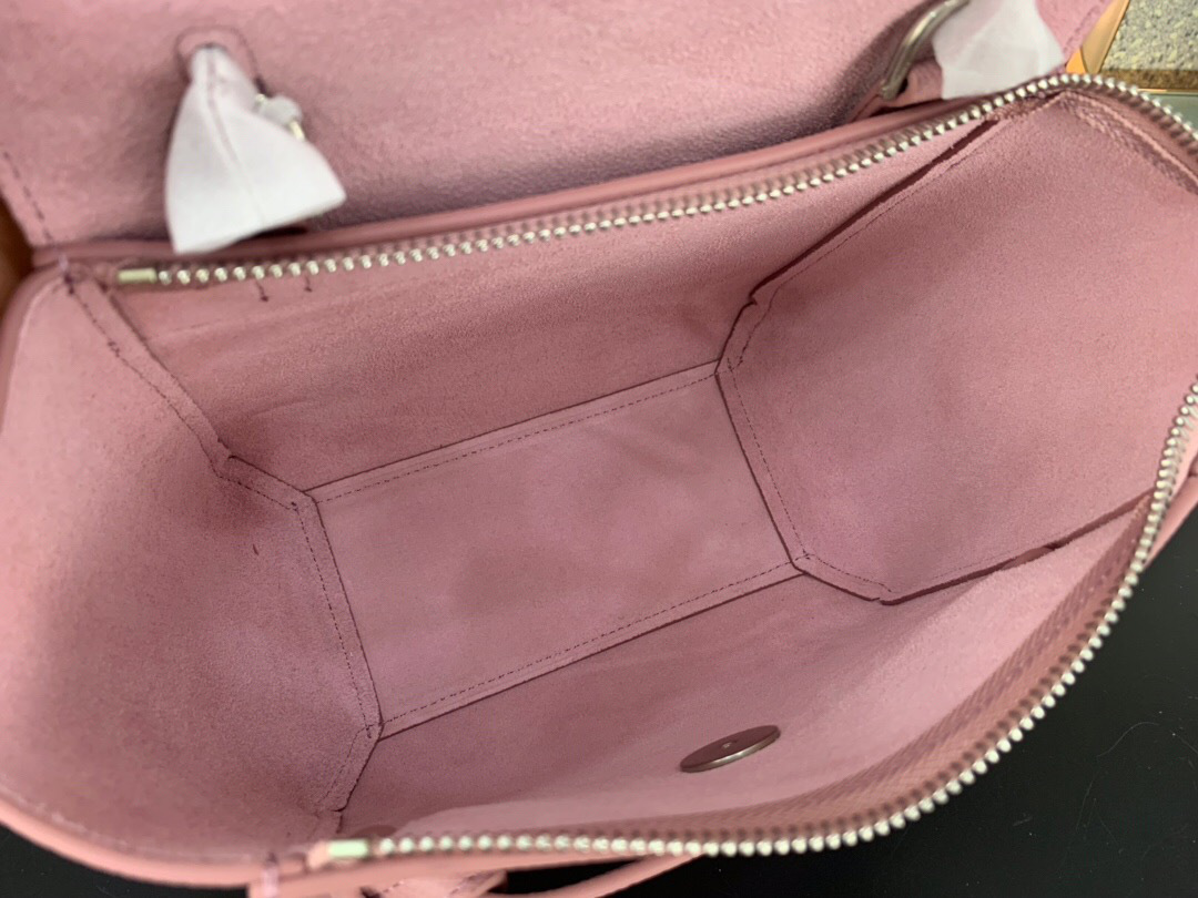 Ce1i*e Micro Belt Bag In Grained Calfskin with Pink 20cm 175519