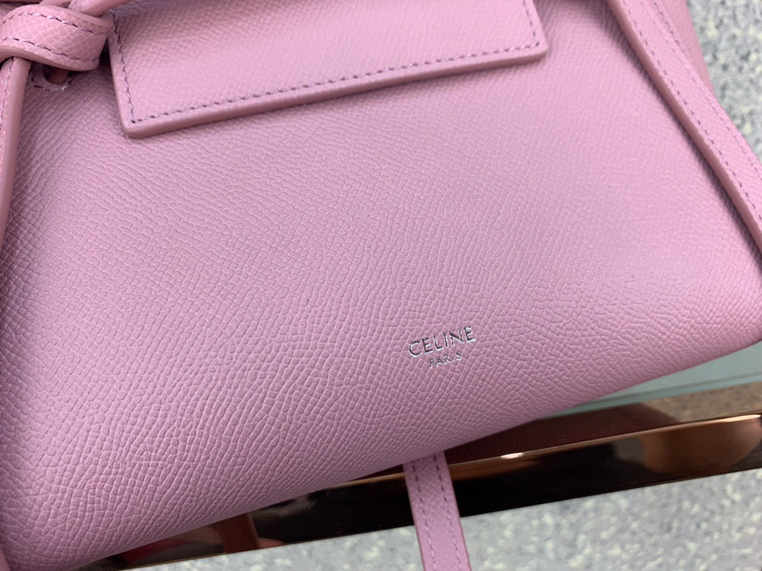 Ce1i*e Micro Belt Bag In Grained Calfskin with Pink 20cm 175519