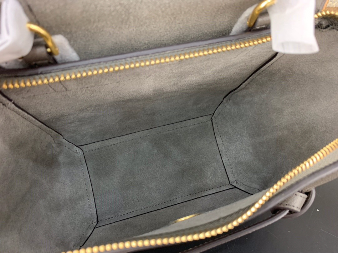 Ce1i*e Micro Belt Bag In Grained Calfskin with Gray 20cm 175519