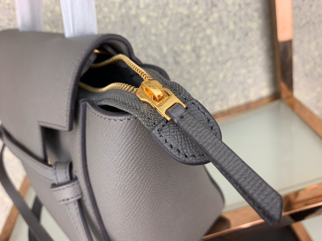 Ce1i*e Micro Belt Bag In Grained Calfskin with Gray 20cm 175519