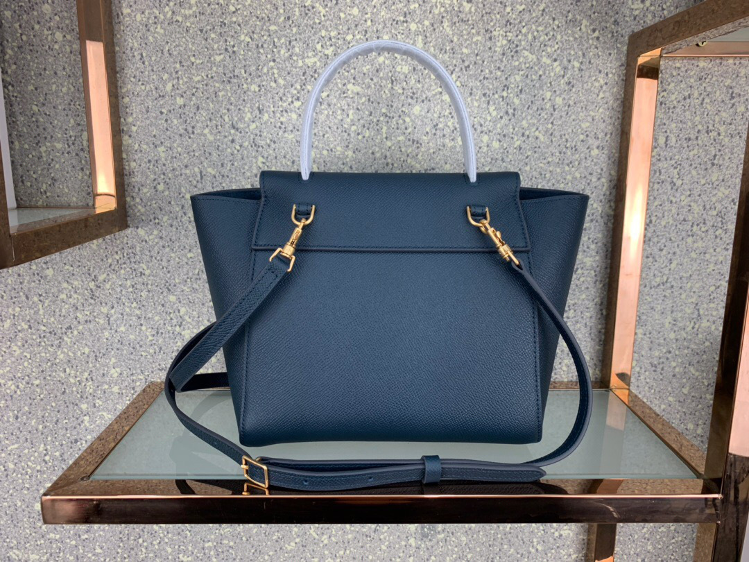 Ce1i*e Micro Belt Bag In Grained Calfskin with Dark Blue 20cm 175519