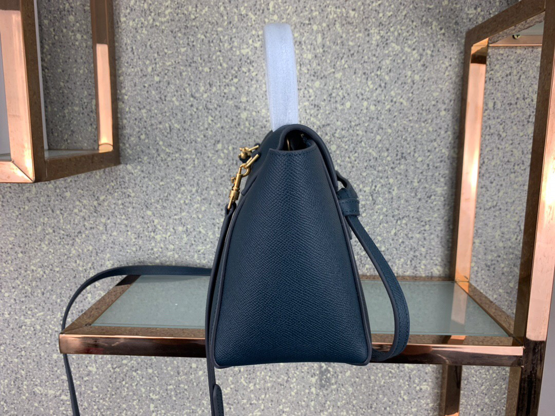 Ce1i*e Micro Belt Bag In Grained Calfskin with Dark Blue 20cm 175519