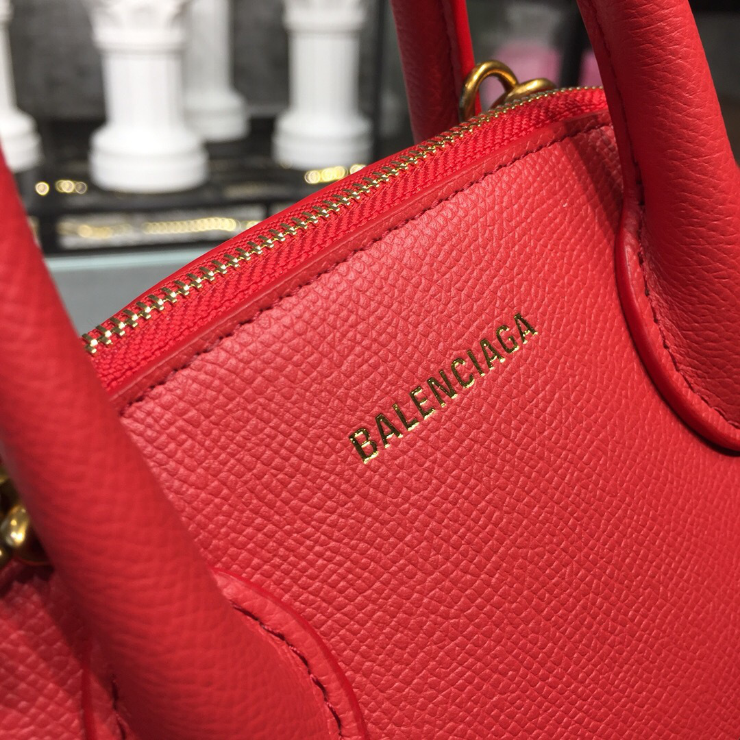 Ba1en*iaga Ville small graffiti logo calfskin bag Red 18SS