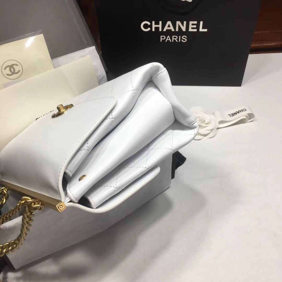 Ch**el Classic Lambskin Large Handbag A01112 white
