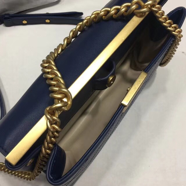 Ch**el Classic Lambskin Small Handbag A01112 Blue