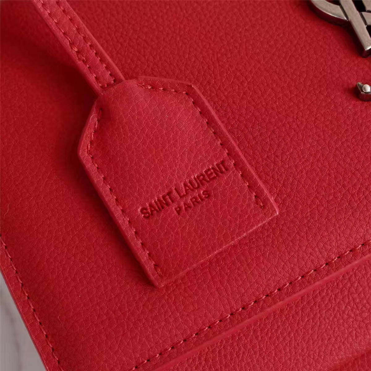 Y51 Real leather Handbag with Red 26606