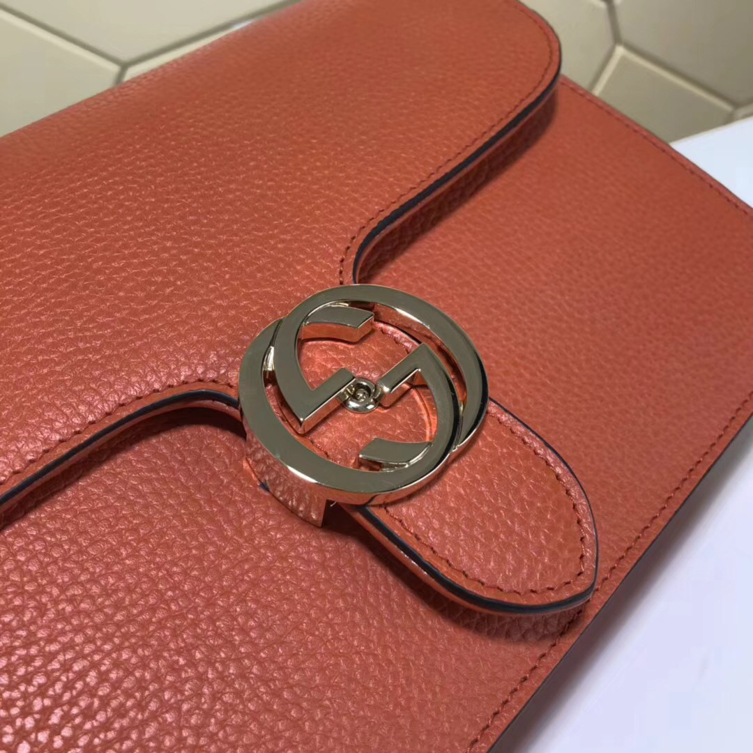 Gvc*1 Marmont Shoulder Orange Leather Cross Body Bag 501303