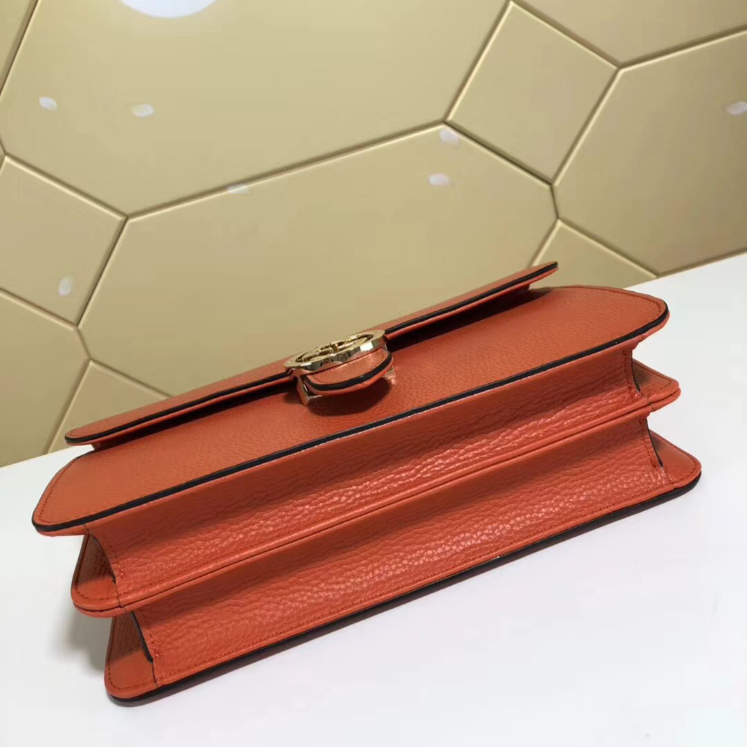 Gvc*1 Marmont Shoulder Orange Leather Cross Body Bag 501303