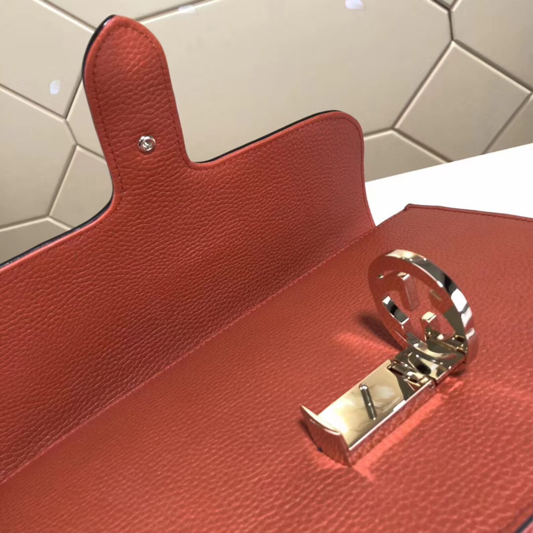 Gvc*1 Marmont Shoulder Orange Leather Cross Body Bag 501303