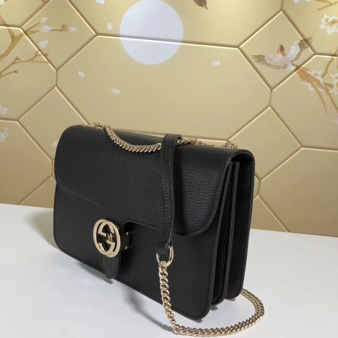 Gvc*1 Marmont Shoulder Black Leather Cross Body Bag 510303