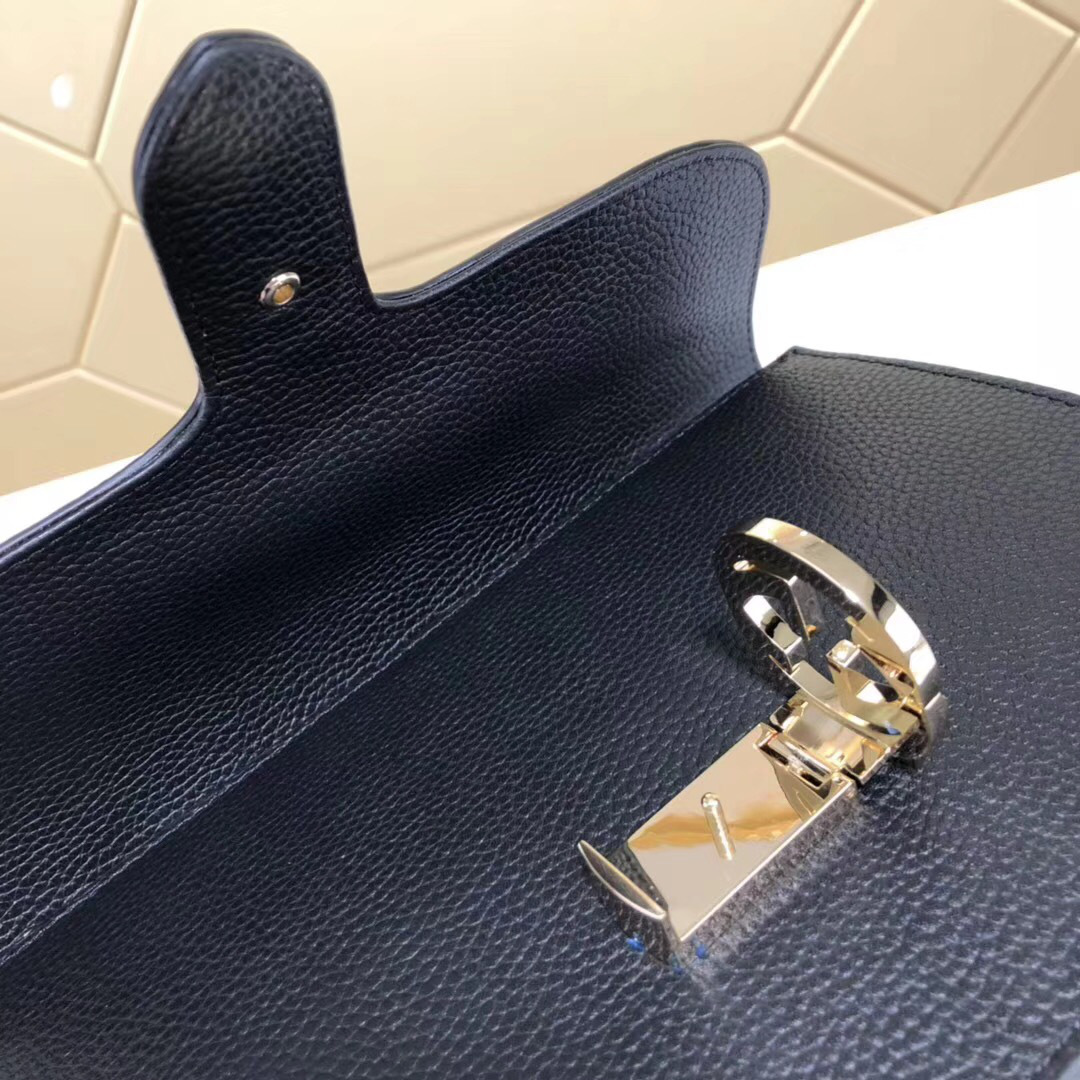 Gvc*1 Marmont Shoulder Black Leather Cross Body Bag 510303