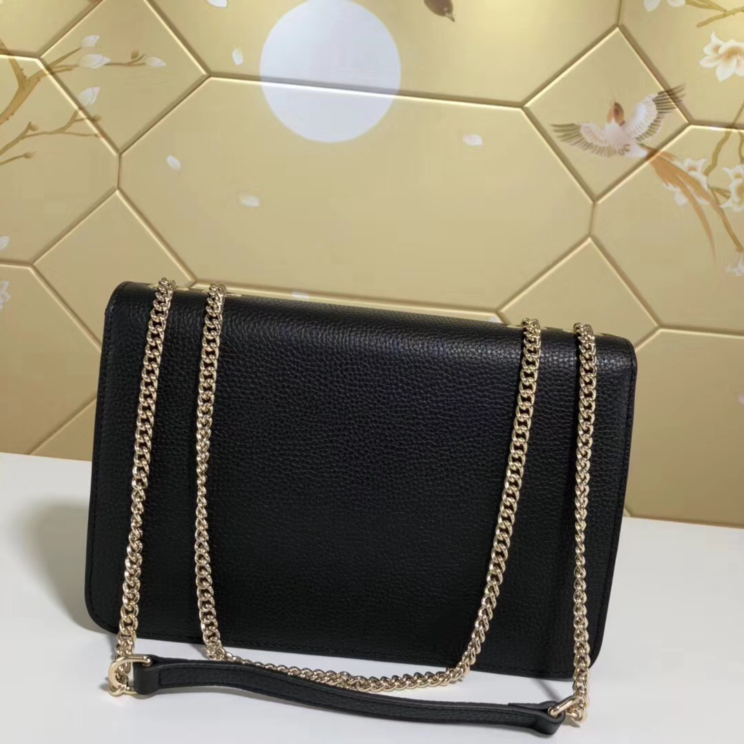 Gvc*1 Marmont Shoulder Black Leather Cross Body Bag 510303
