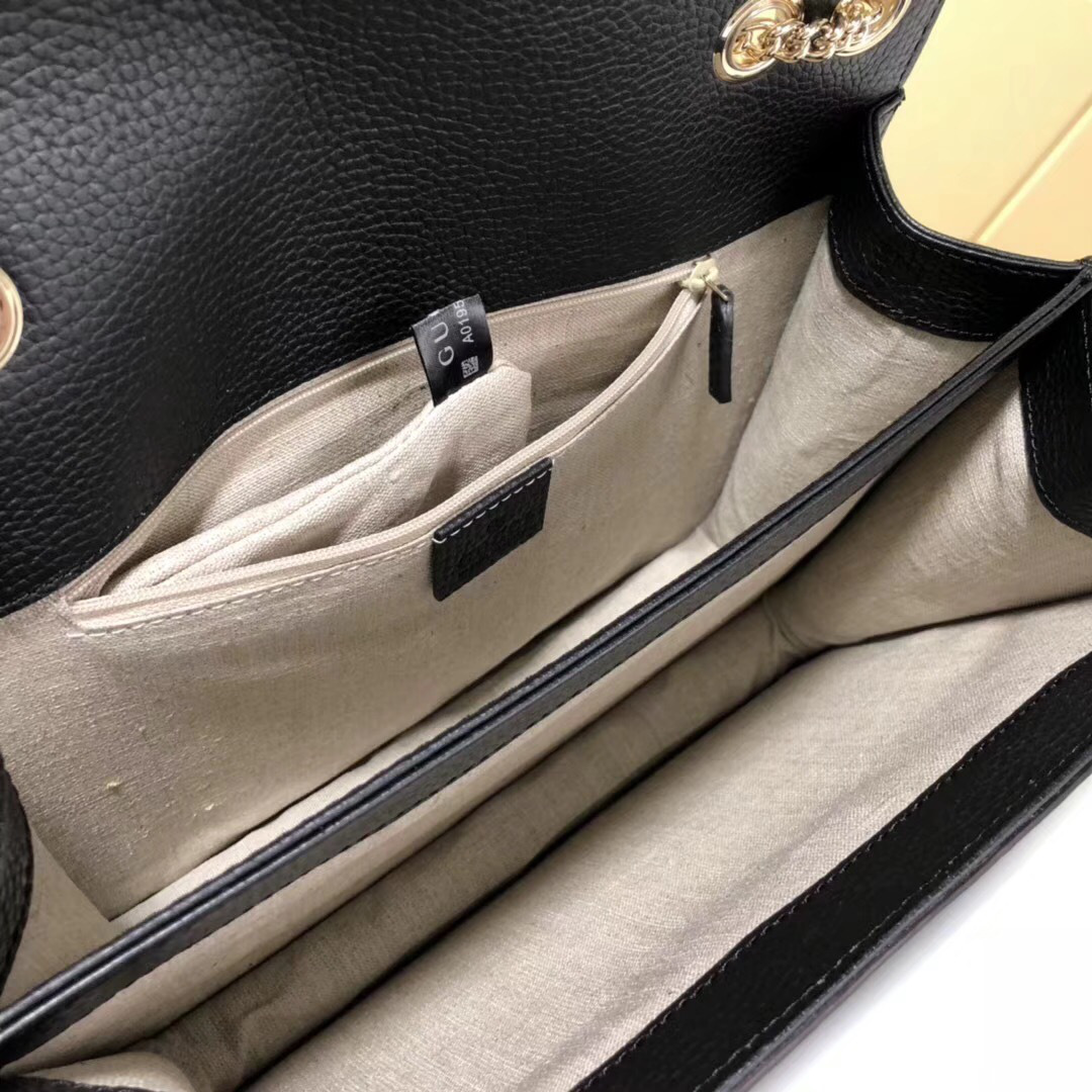 Gvc*1 Marmont Shoulder Black Leather Cross Body Bag 510303