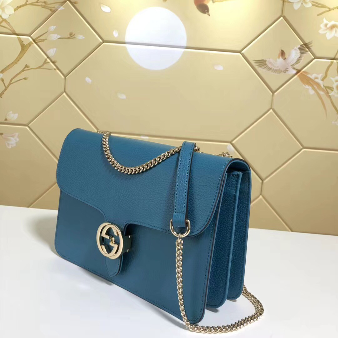 Gvc*1 Marmont Shoulder Blue Leather Cross Body Bag 510303