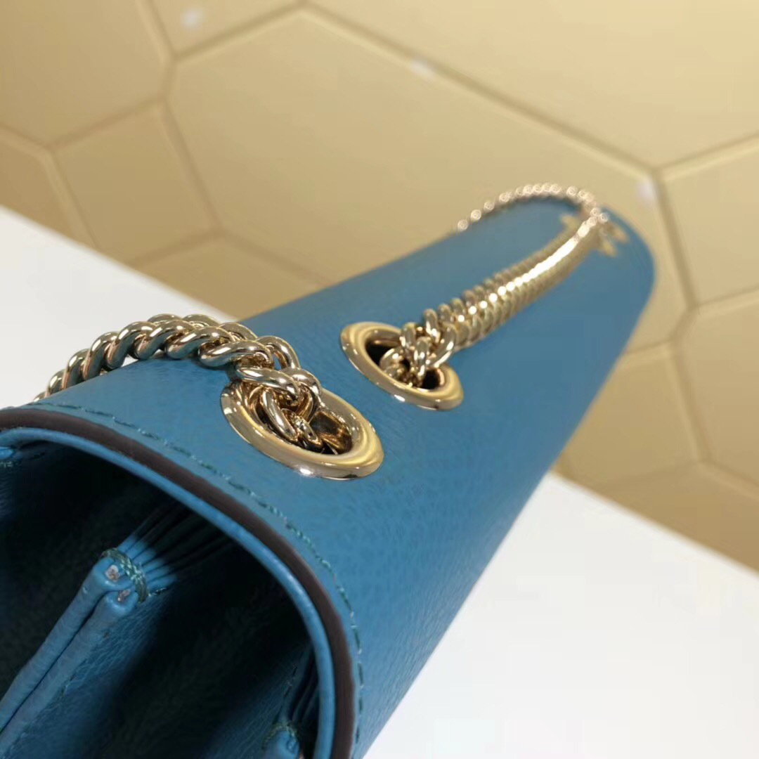 Gvc*1 Marmont Shoulder Blue Leather Cross Body Bag 510303
