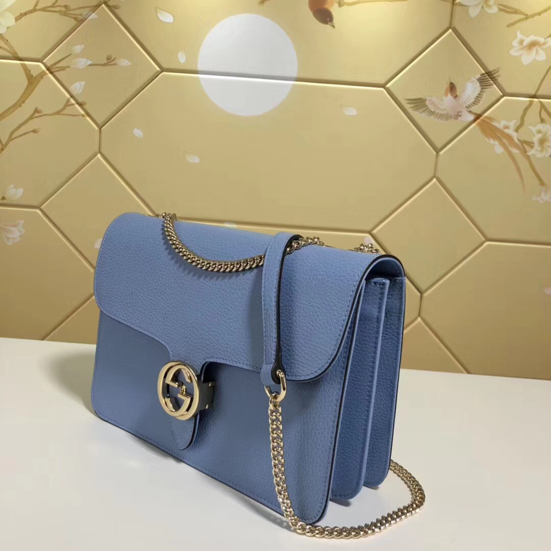 Gvc*1 Marmont Shoulder Light Blue Leather Cross Body Bag 510303