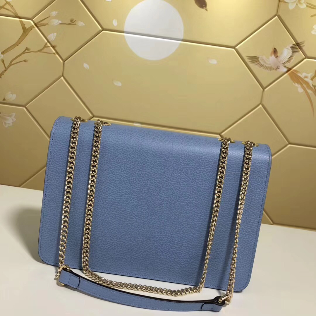 Gvc*1 Marmont Shoulder Light Blue Leather Cross Body Bag 510303