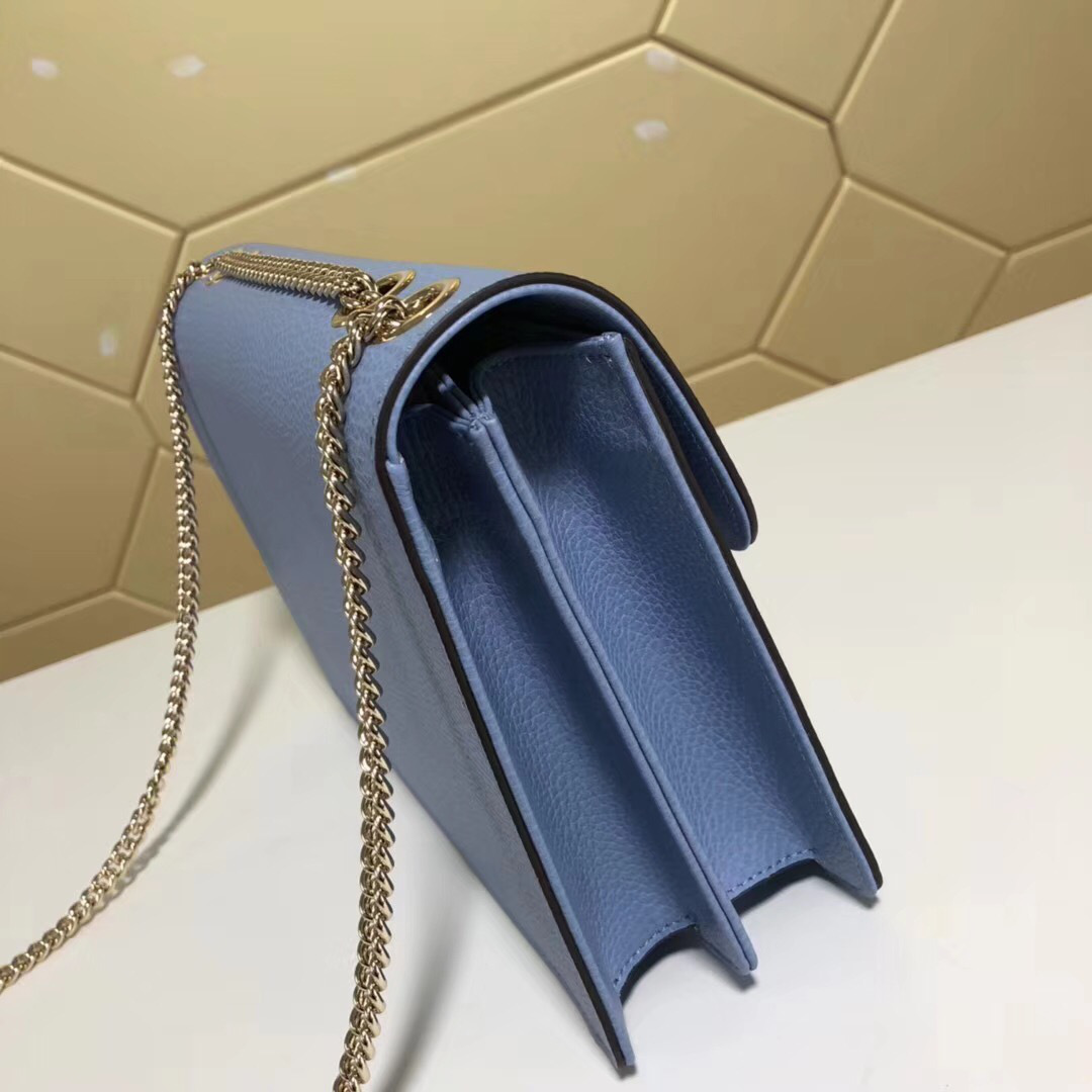 Gvc*1 Marmont Shoulder Light Blue Leather Cross Body Bag 510303