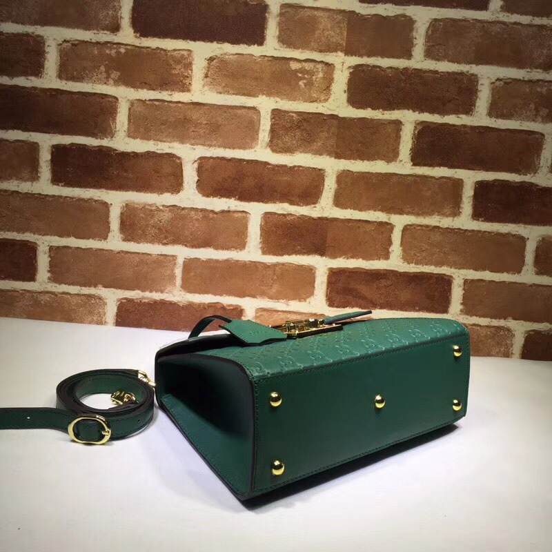Gvc*1 Padlock Signature top handle bag green 453188
