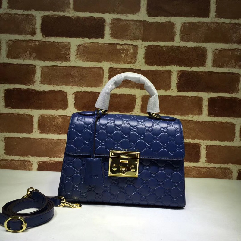 Gvc*1 Padlock Signature Top Handle Bag blue 453188