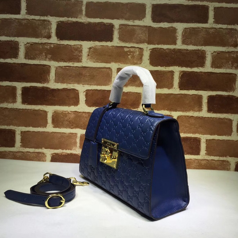 Gvc*1 Padlock Signature Top Handle Bag blue 453188
