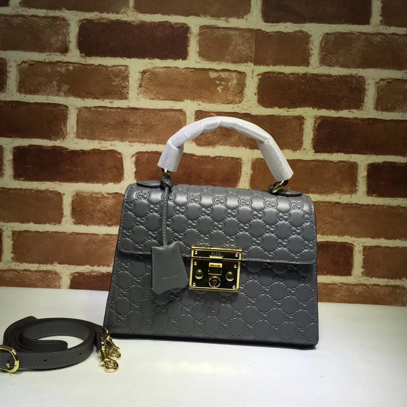 Gvc*1 Padlock Signature Top Handle Bag gray 453188