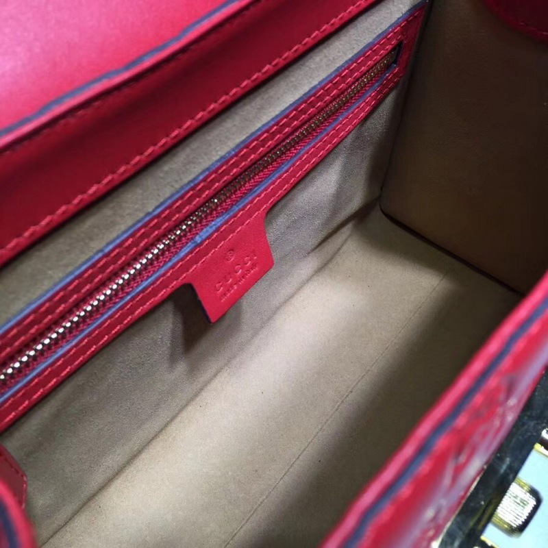 Gvc*1 Padlock Signature Top Handle Bag Red 453188