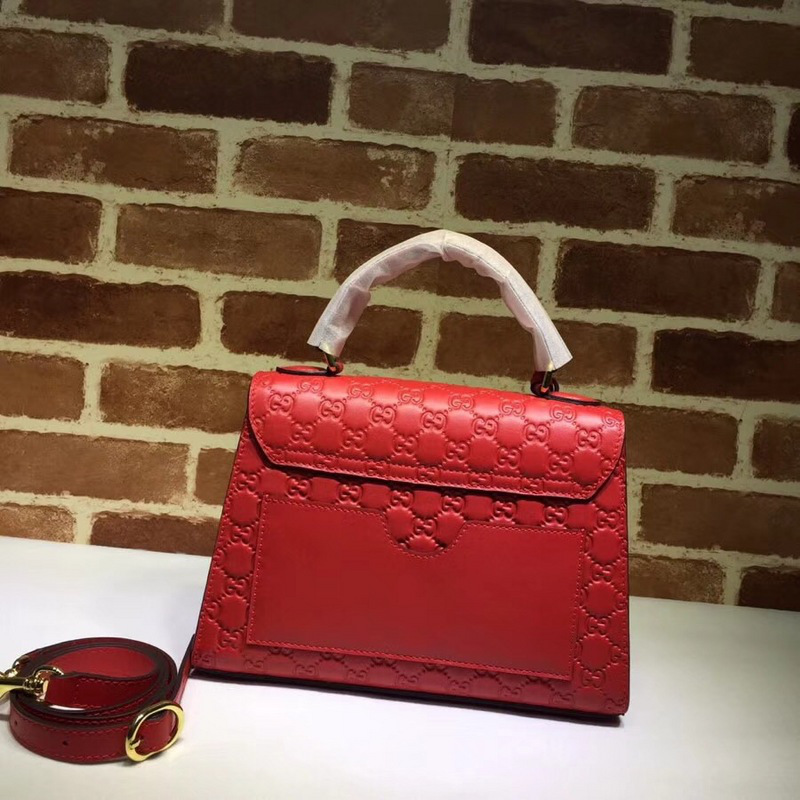 Gvc*1 Padlock Signature Top Handle Bag Red 453188
