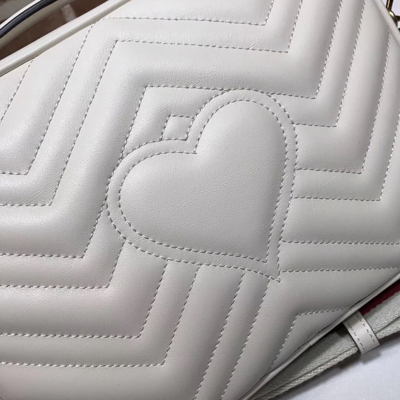 Gvc*1 Marmont leather shoulder bag white 498100 Bagsaa