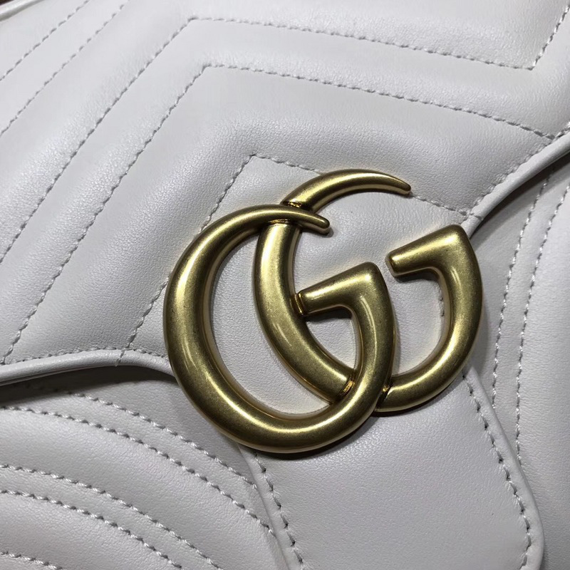 Gvc*1 Marmont leather shoulder bag white 498100 Bagsaa