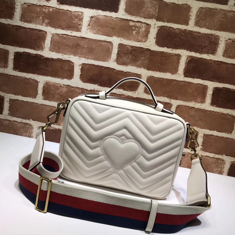 Gvc*1 Marmont leather shoulder bag white 498100 Bagsaa