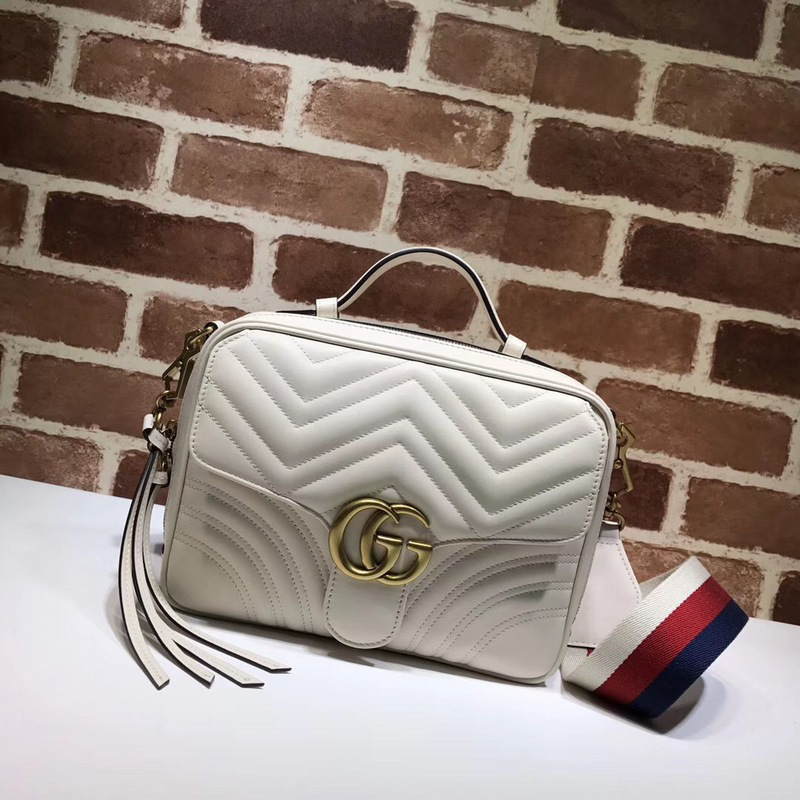 Gvc*1 Marmont leather shoulder bag white 498100 Bagsaa