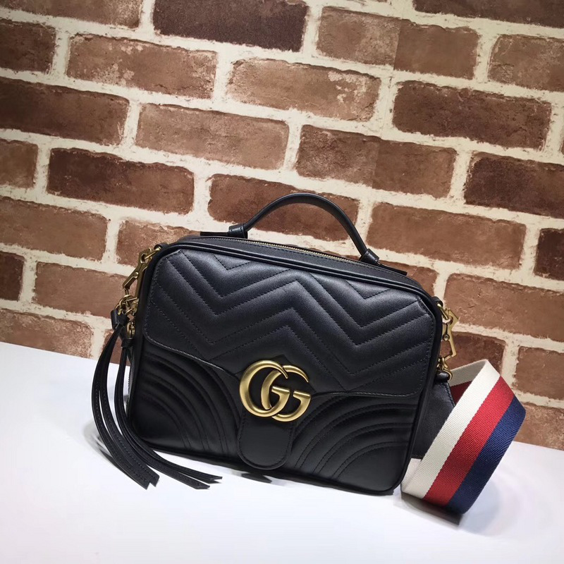 Gvc*1 Marmont leather shoulder bag black 498100 Bagsaa
