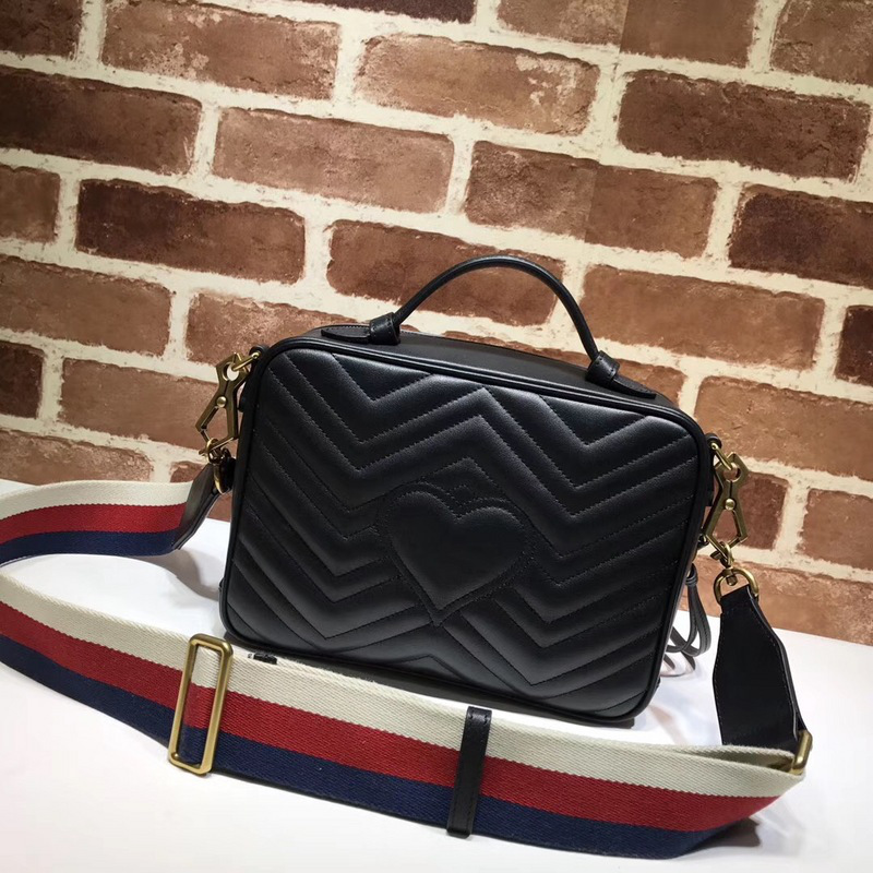 Gvc*1 Marmont leather shoulder bag black 498100 Bagsaa