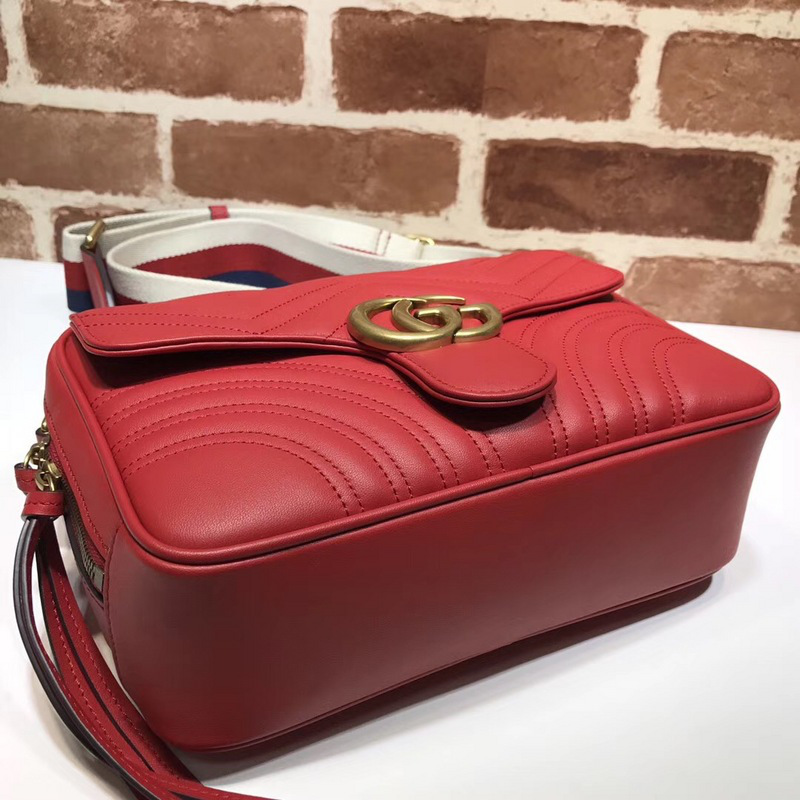 Gvc*1 Marmont leather shoulder bag red 498100 Bagsaa
