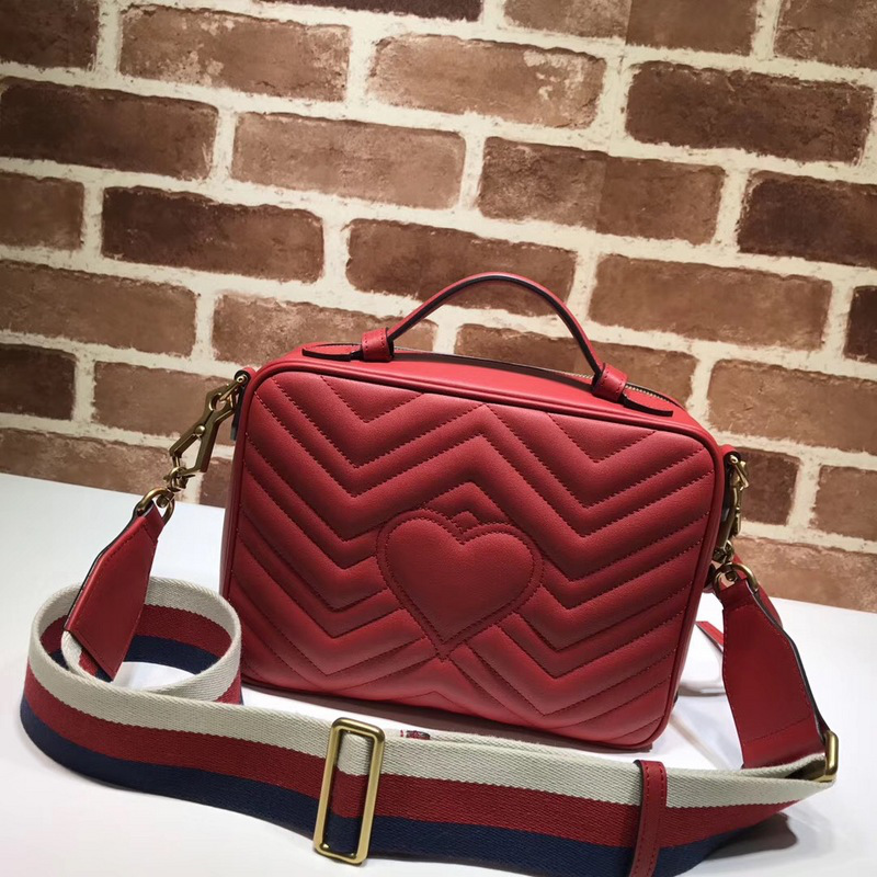 Gvc*1 Marmont leather shoulder bag red 498100 Bagsaa