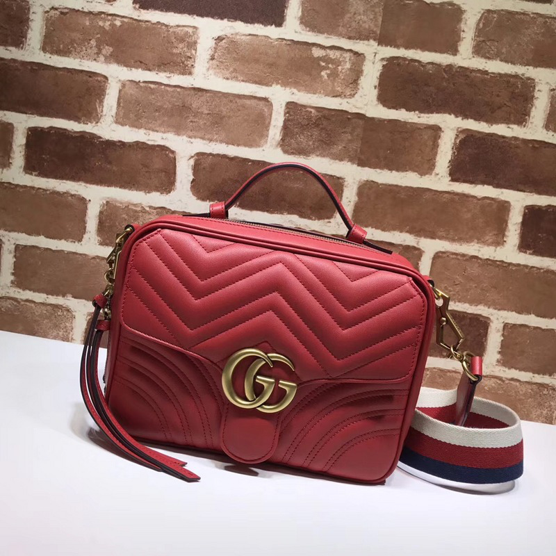 Gvc*1 Marmont leather shoulder bag red 498100 Bagsaa