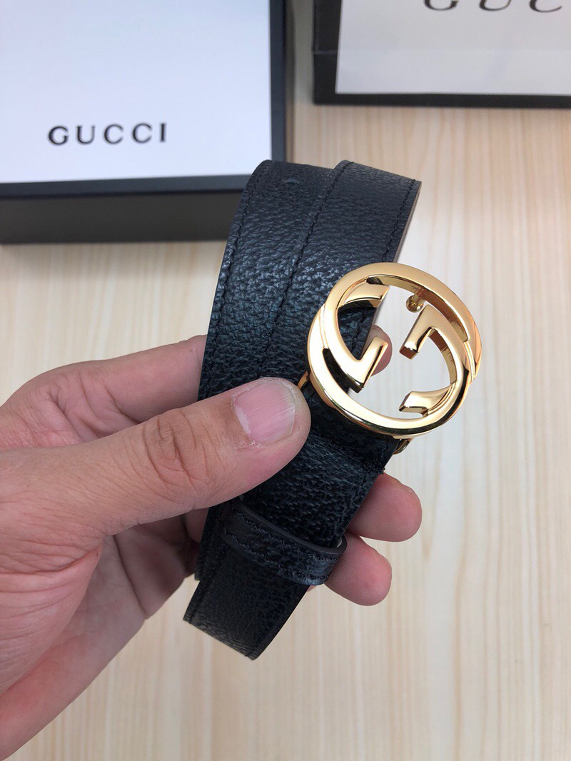 Gvc*1 Belt Black Gold Hardware