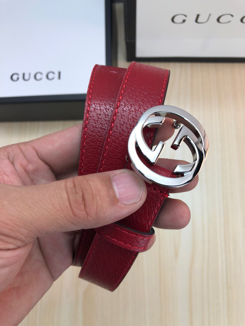 Gvc*1 Belt Red Silver Hardware
