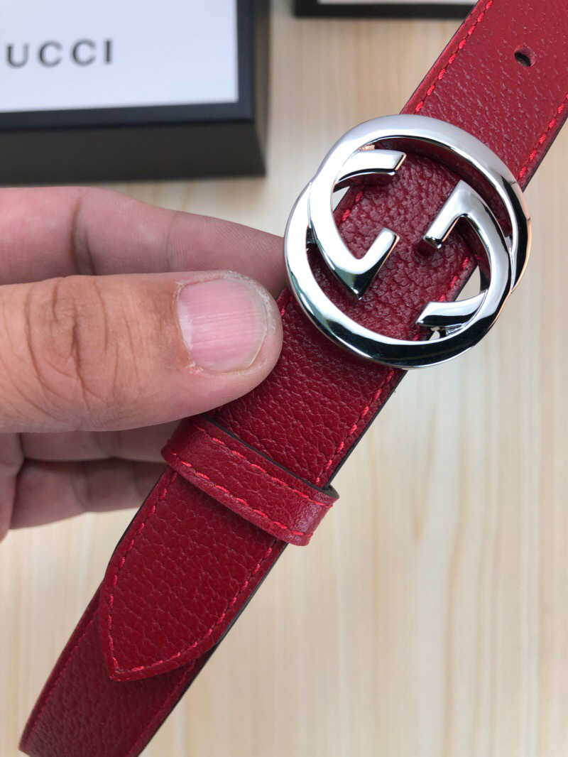 Gvc*1 Belt Red Silver Hardware