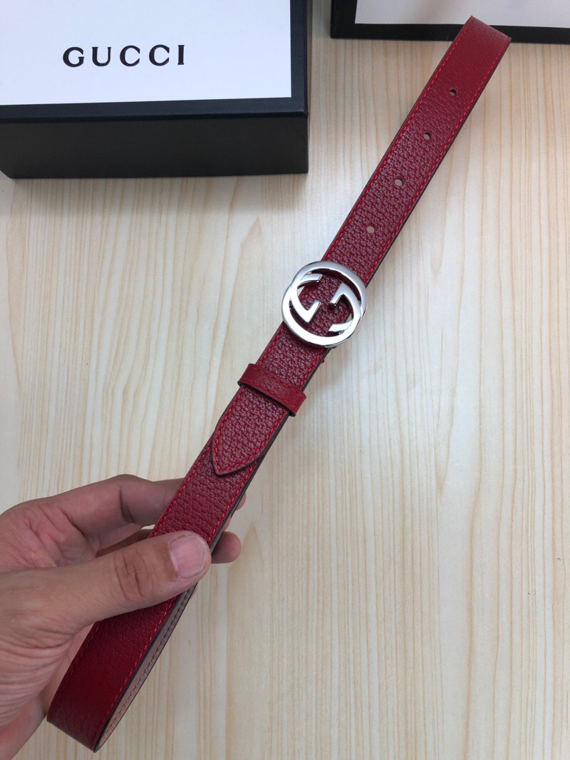 Gvc*1 Belt Red Silver Hardware