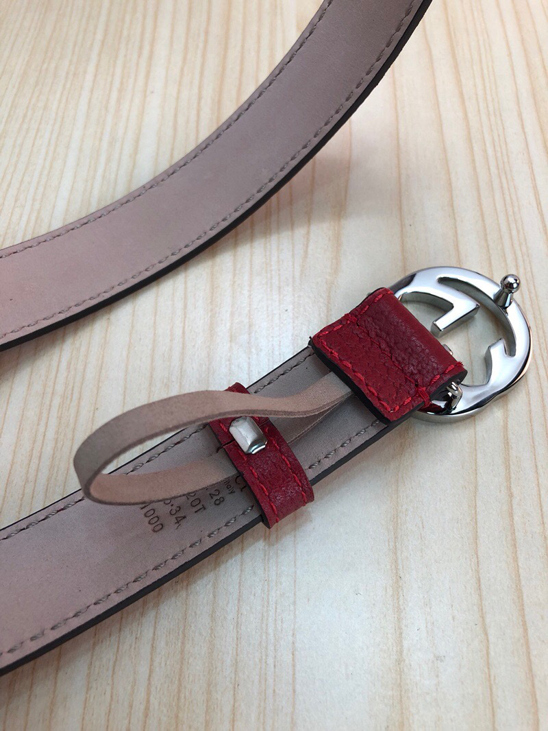 Gvc*1 Belt Red Silver Hardware