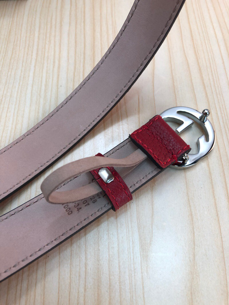 Gvc*1 Belt Red Silver Hardware